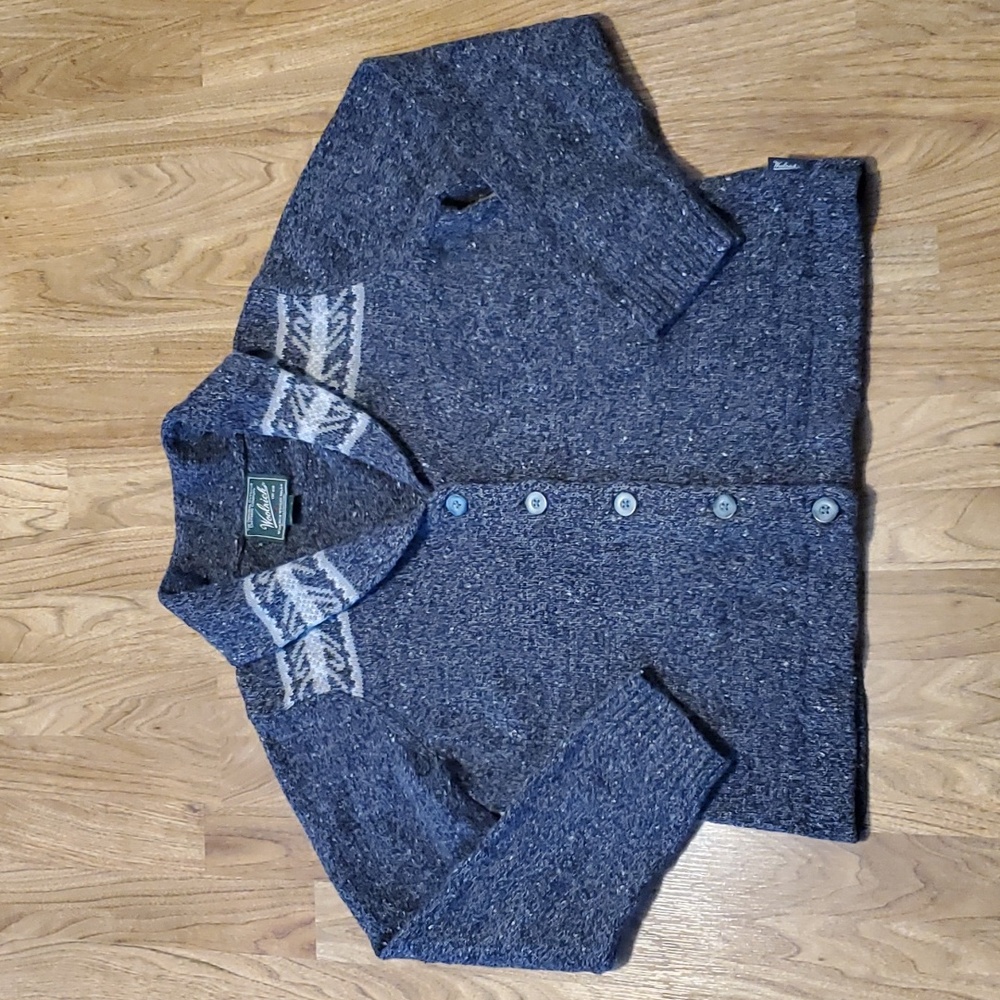 Woolrich Shawl Collar Cardigan Womens Petite L Gray